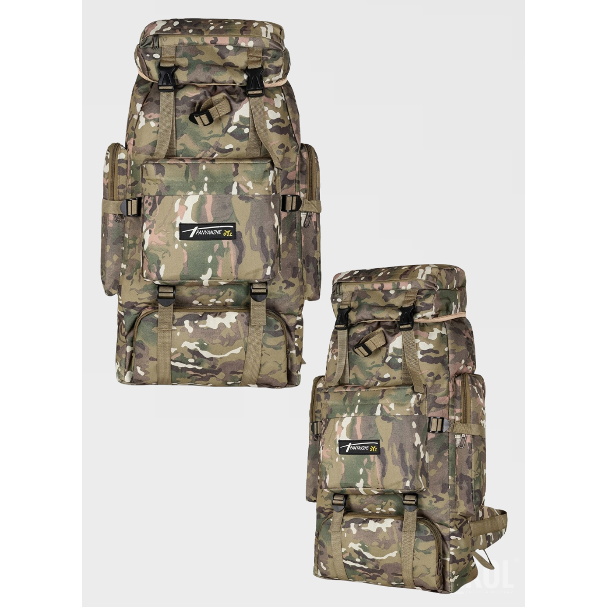 Mochila Camuflaje Táctica Militar 80 Litros Gran Capacidad Impermeable Camping Trekking 10