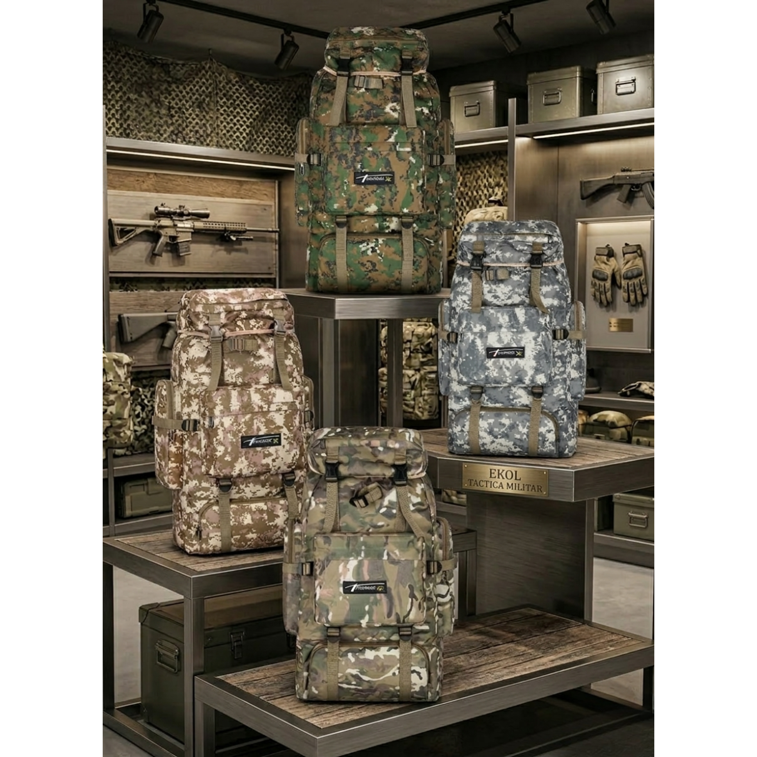 Mochila Camuflaje Táctica Militar 80 Litros Gran Capacidad Impermeable Camping Trekking 1