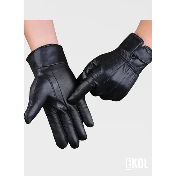 Guantes de Cuero Negro Hombre Premium 3