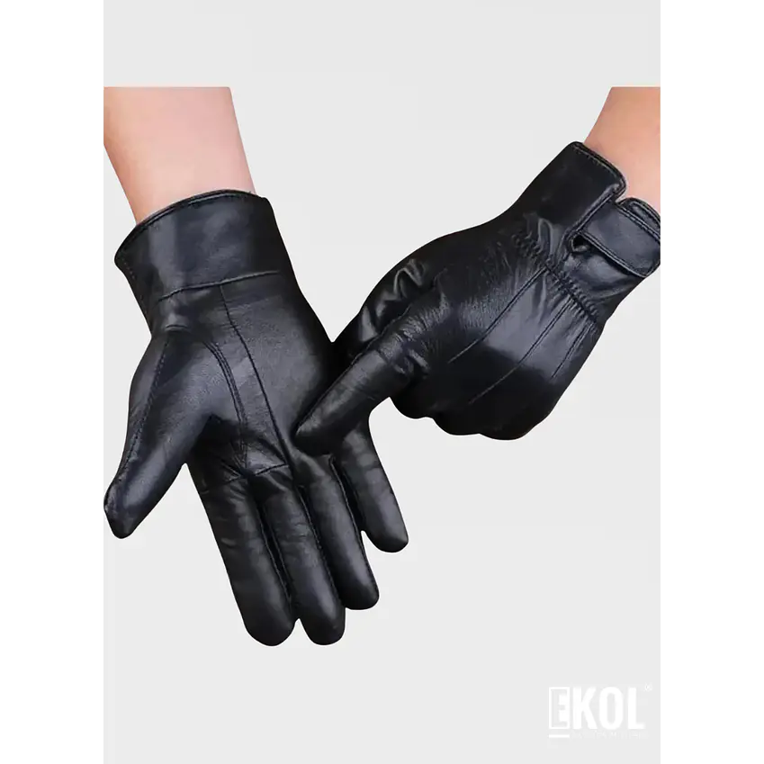 Guantes de Cuero Negro Hombre Premium 3