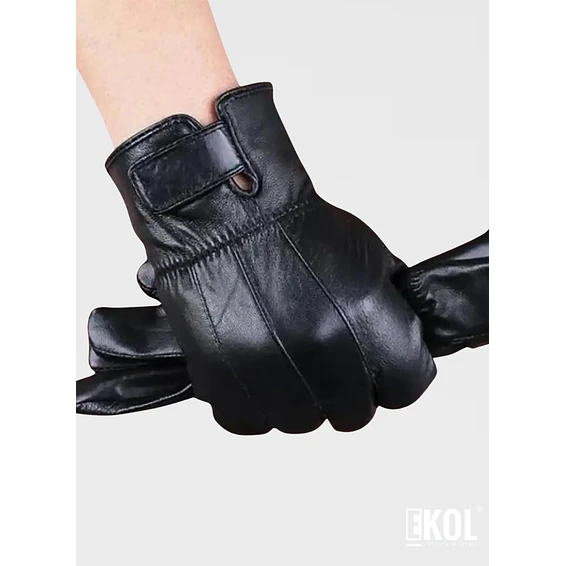 Guantes de Cuero Negro Hombre Premium 4