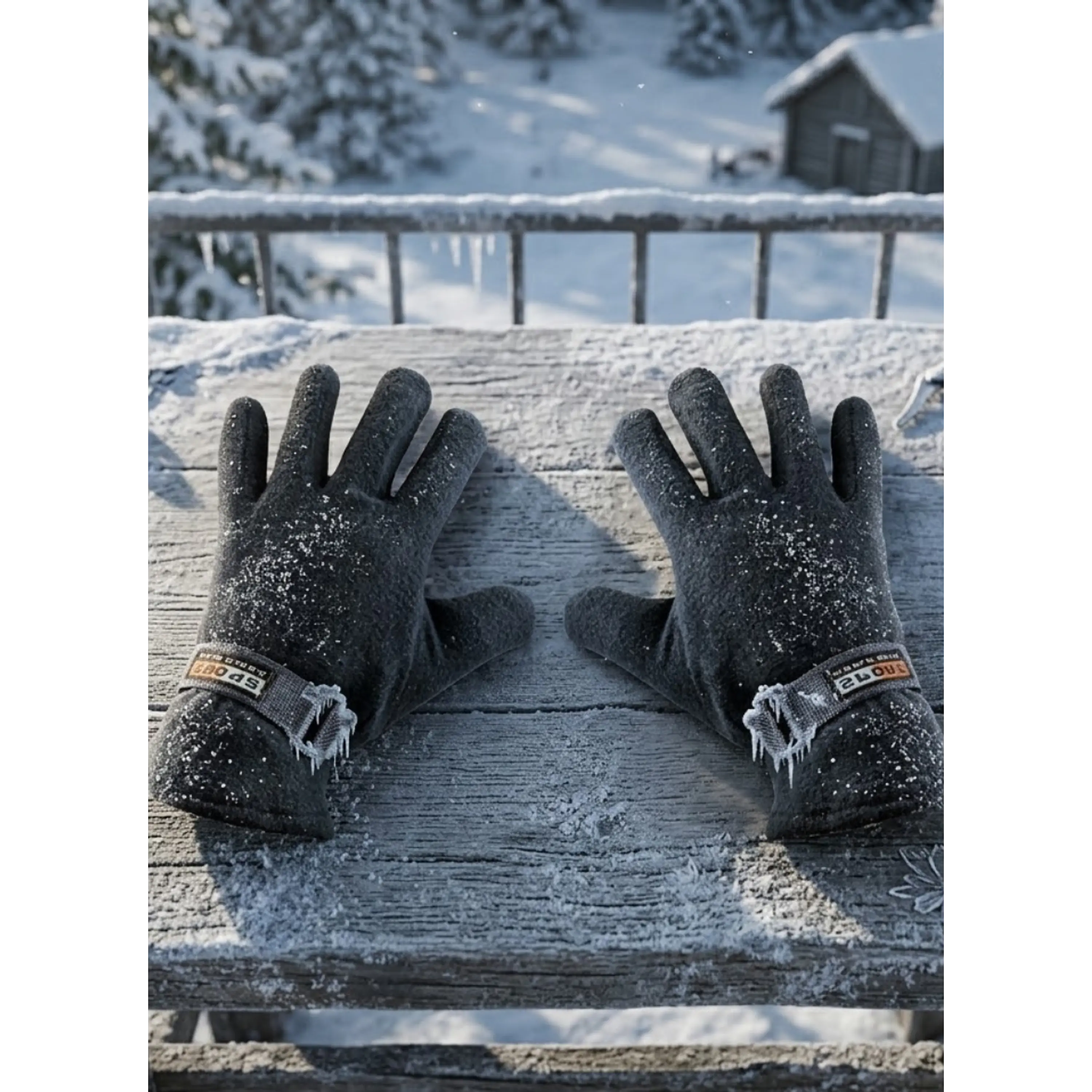 Guantes Forro Polar Ajustable Sport World Blue Estilo Basico 1