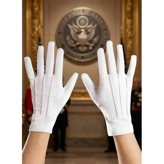 Guantes Blancos Formal Algodón Guardia Honor  1
