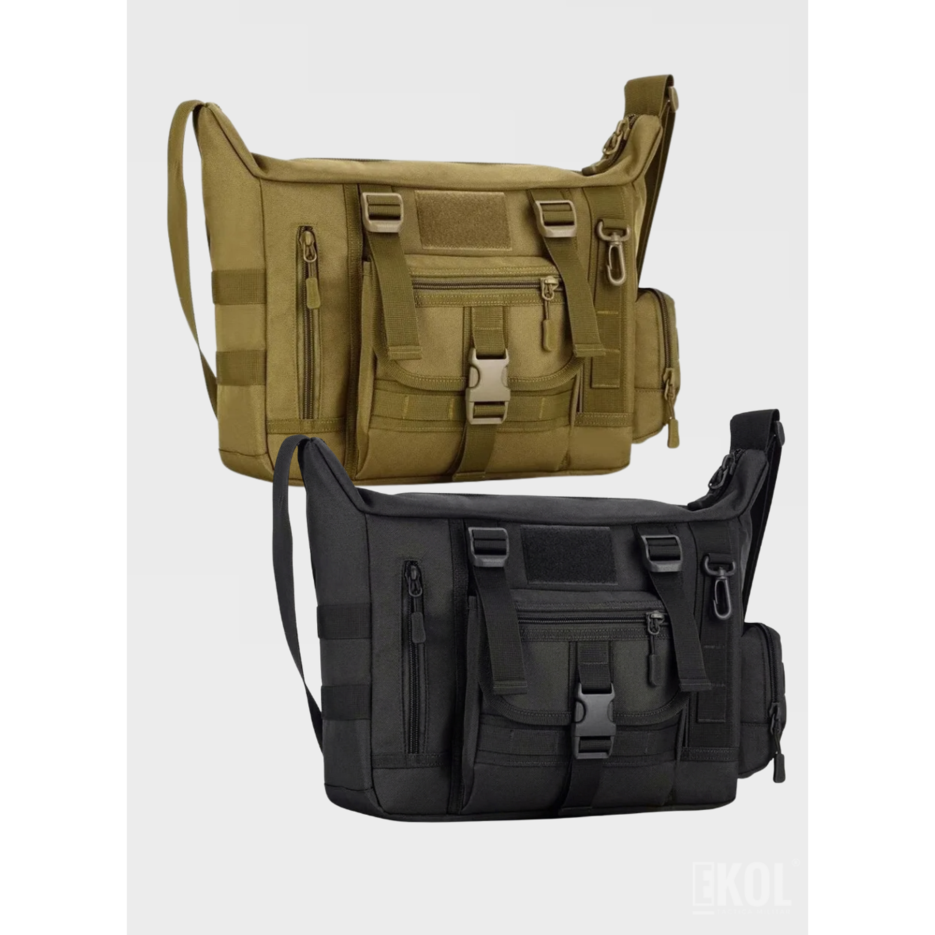 Bolso Táctico de Hombro Porta Laptop con Sistema Molle Reforzado 11