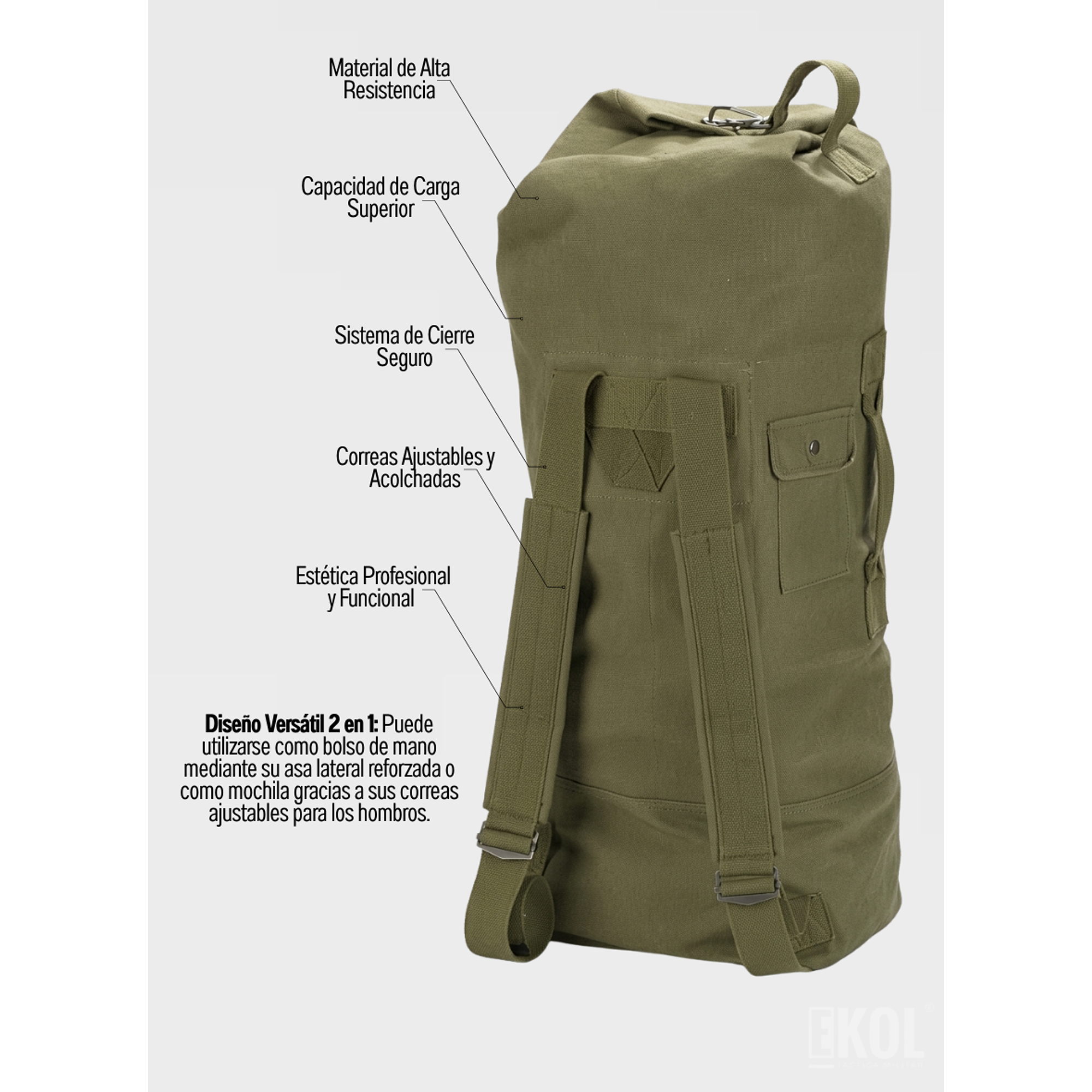 Bolso Ropero Impermeable 90 Litros – Capacidad, Durabilidad y Comodidad para tu Viaje 11