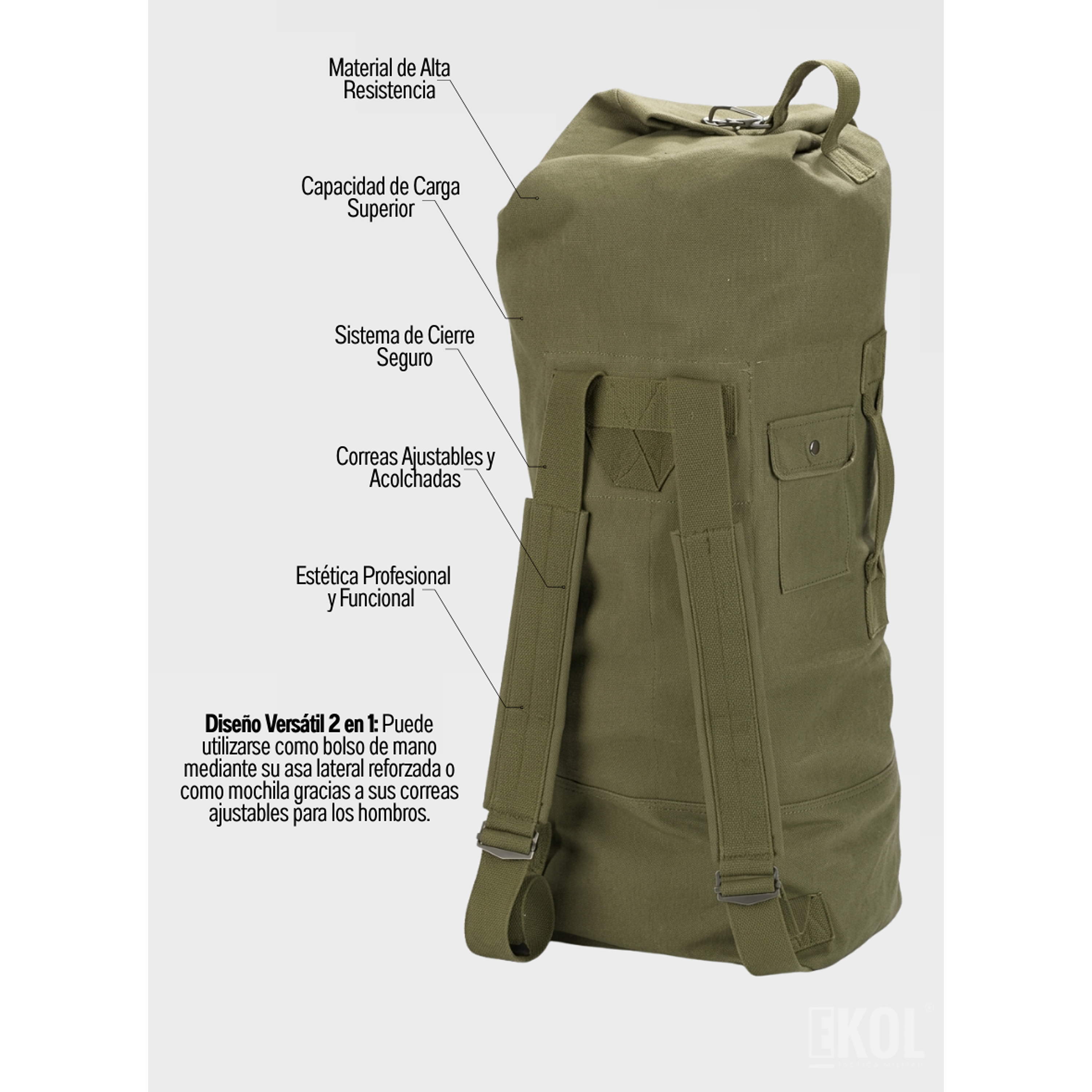 Bolso Ropero Impermeable 90 Litros – Capacidad, Durabilidad y Comodidad para tu Viaje 11