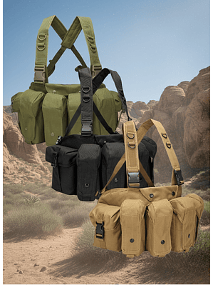 Bolso Táctico Militar Con Arnés Y Cinturón Ajustable Multifuncional
