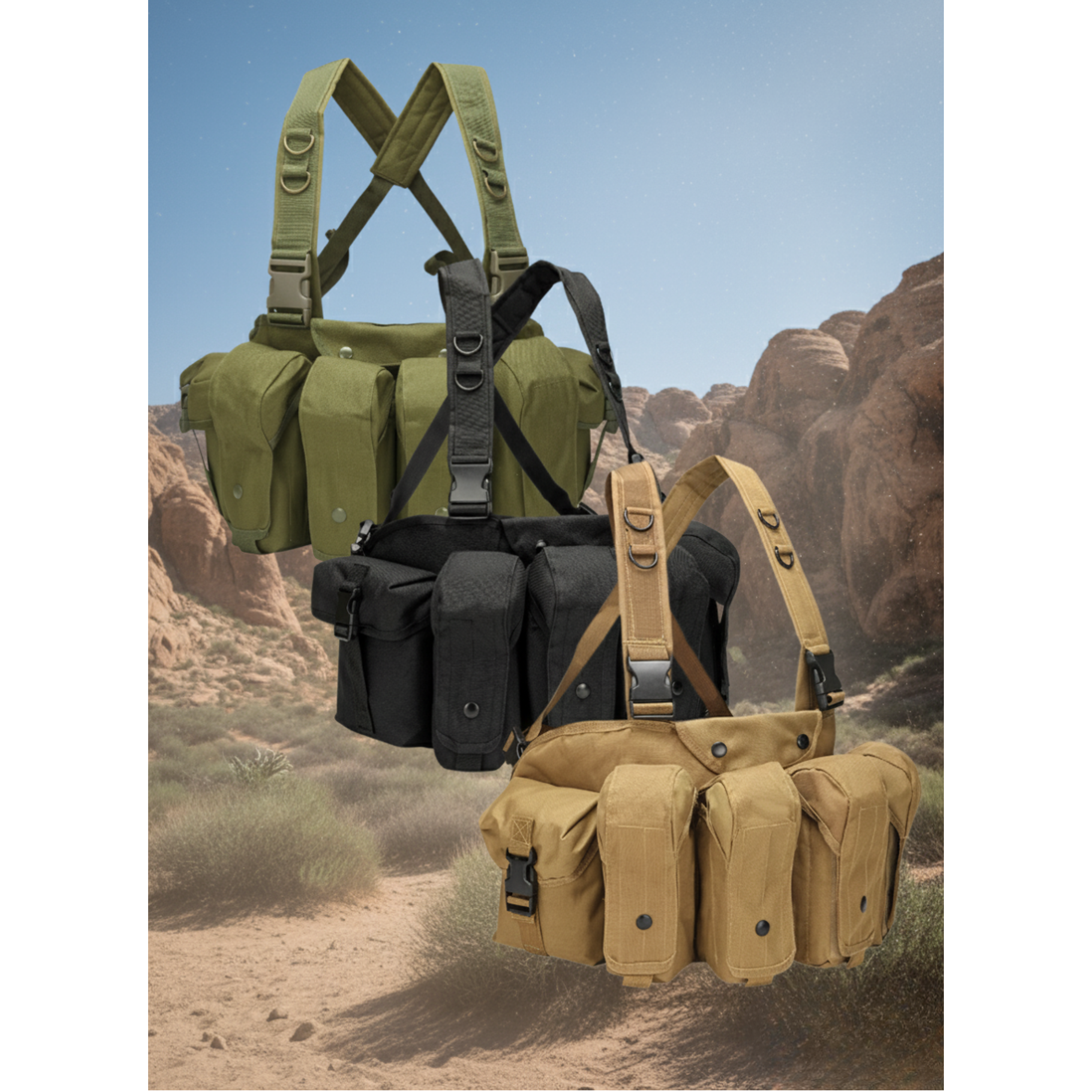 Bolso Táctico Militar Con Arnés Y Cinturón Ajustable Multifuncional 1