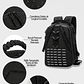 Mochila Táctica Militar Negra Mediana - Bolso de Trekking, Camping y Uso Diario Resistente - Miniatura 4