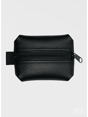 Monedero Cuero Con Sujetador De Muñeca O Brazo Y Cierre Negro