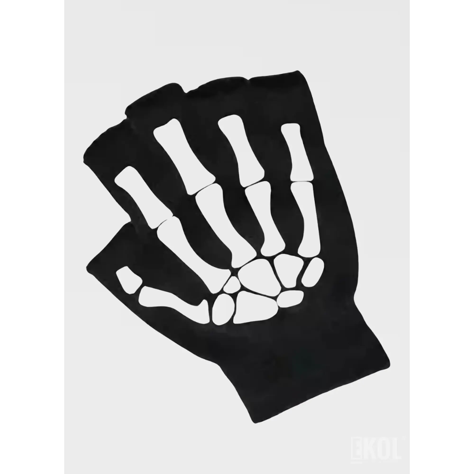 Guante Lana Térmico Modelo esqueleto 3