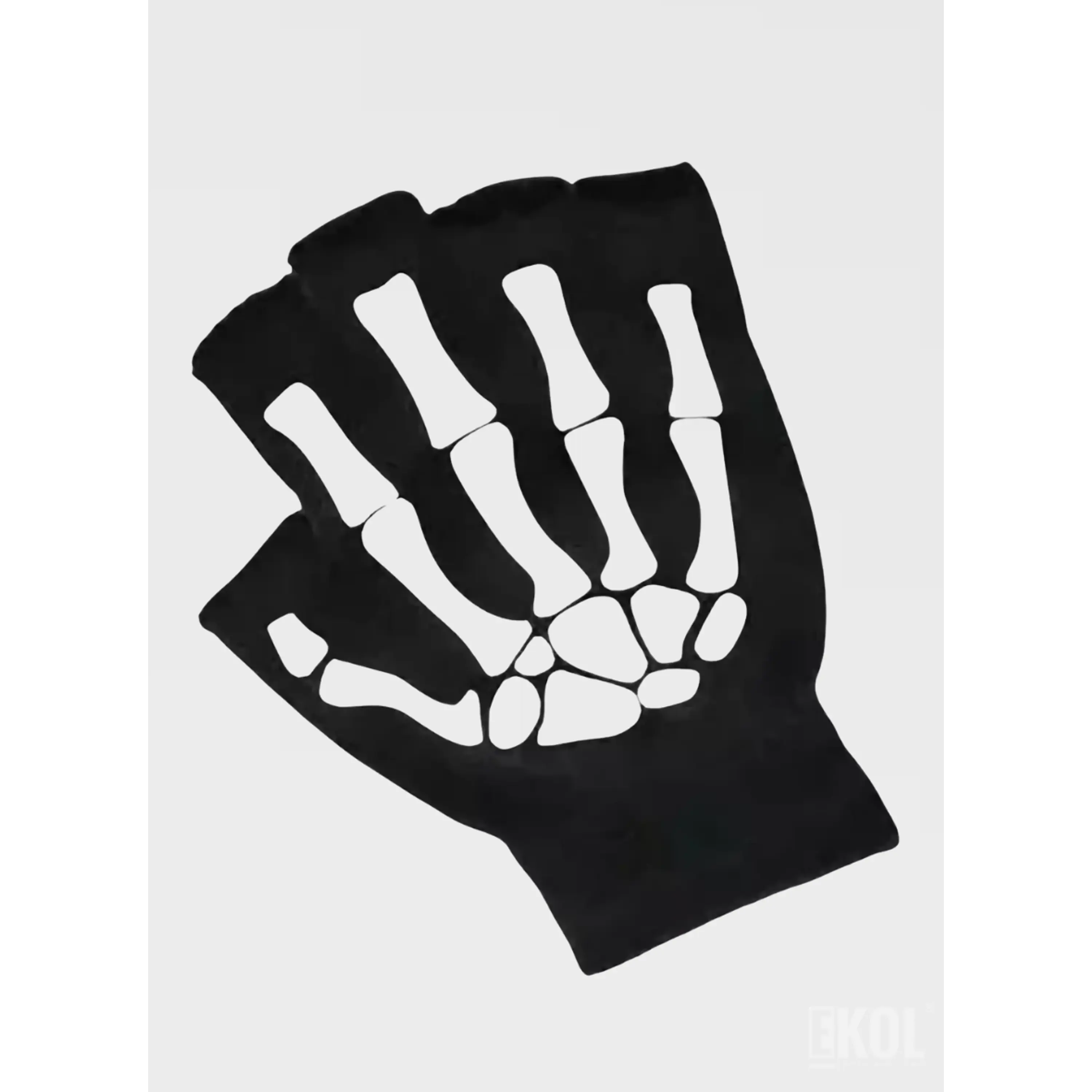 Guante Lana Térmico Modelo esqueleto 3