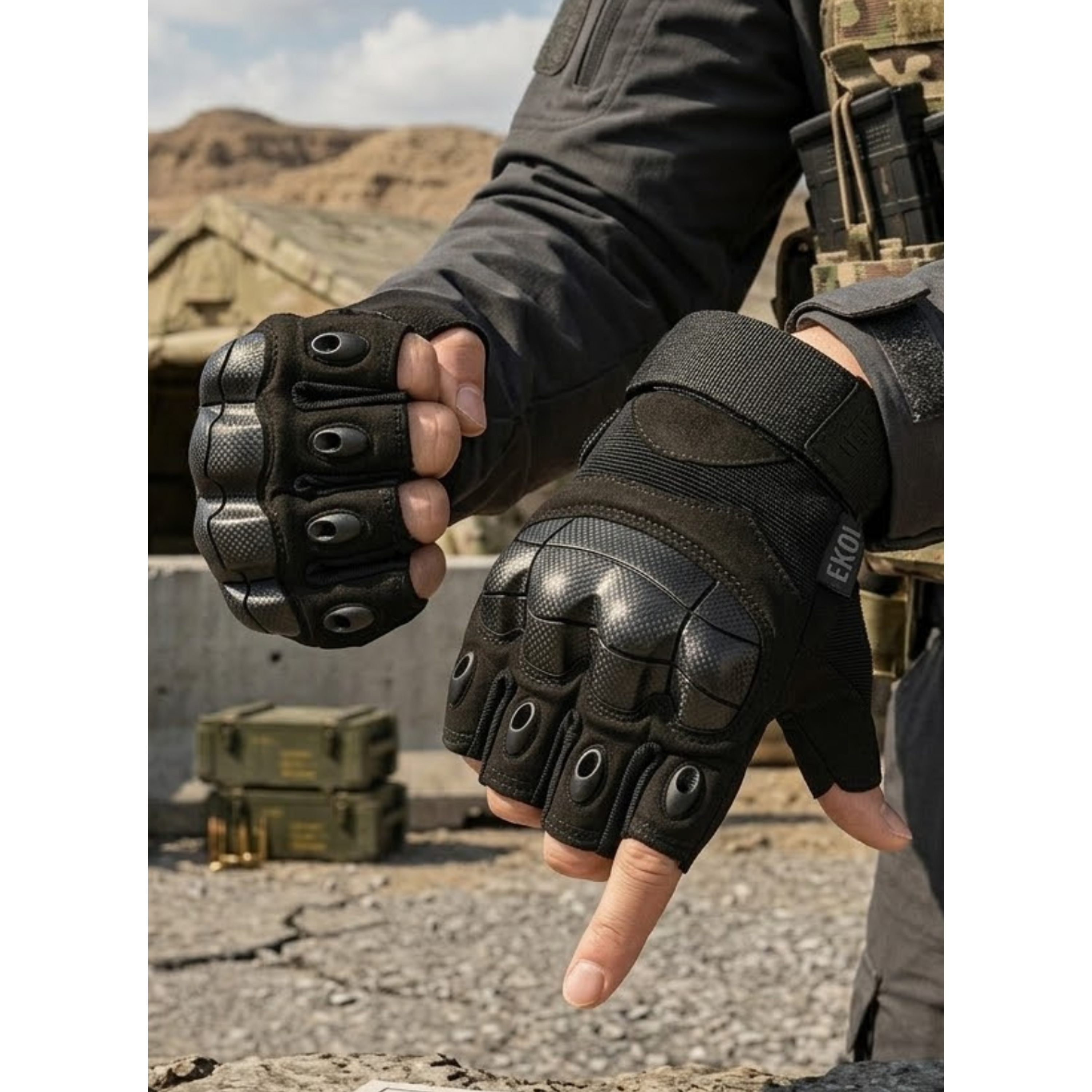 Guantes Corto Táctico Militar Moto Bicicleta Airsoft  1