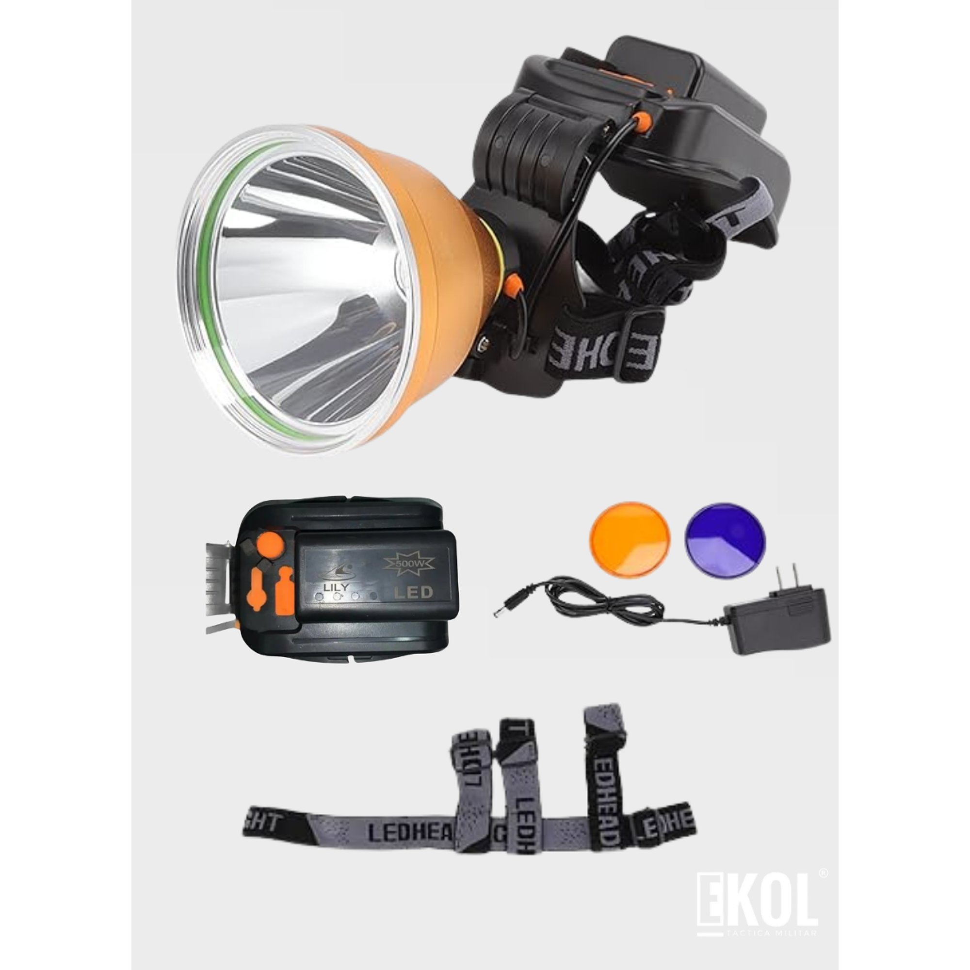 Foco de Caza Luz Roja Portatil Linterna Frontal Linterna De Cabeza 5