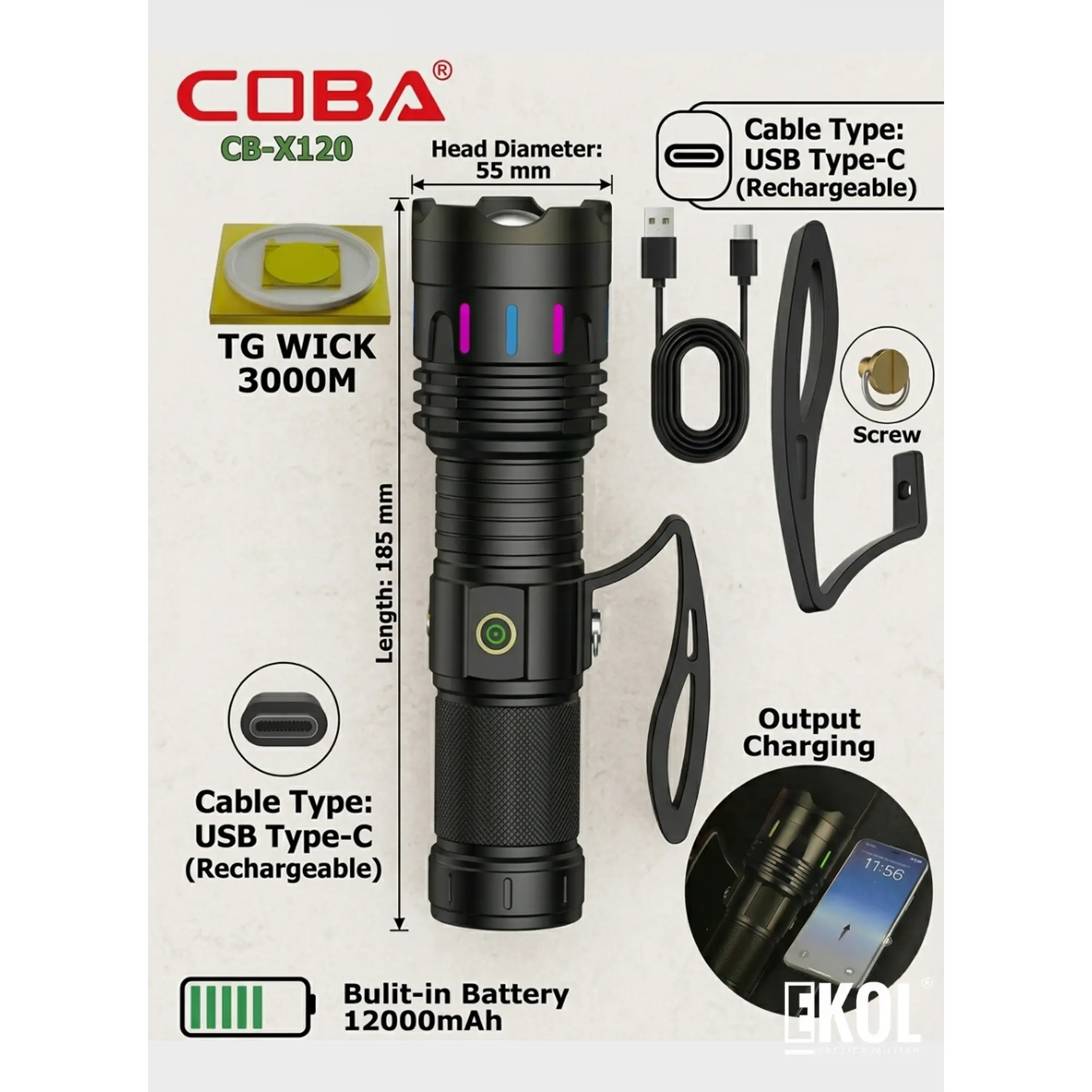 Linterna Máxima Potencia COBA CB-X120 6