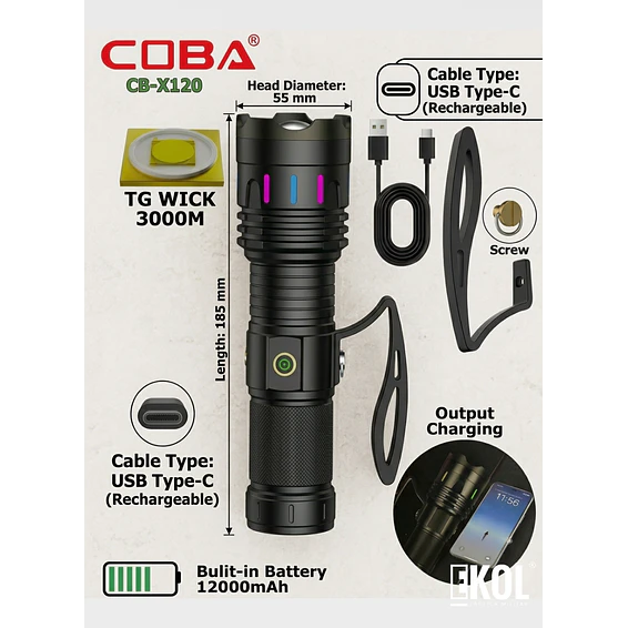 Linterna Máxima Potencia COBA CB-X120 6