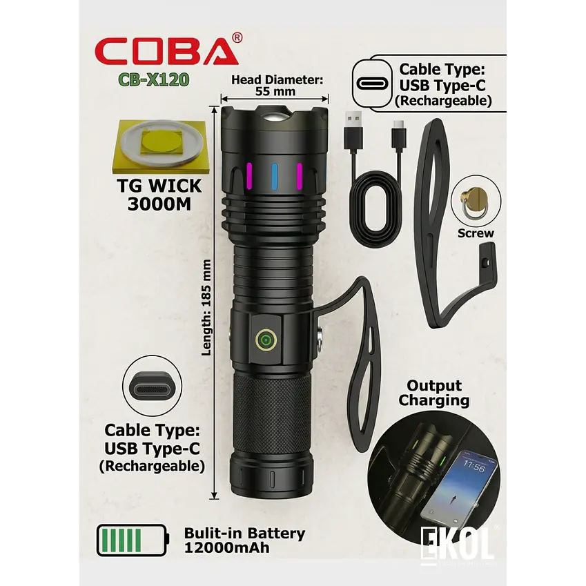 Linterna Máxima Potencia COBA CB-X120 6