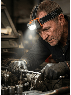 Mini Linterna Frontal Pilas Foco Cabeza 