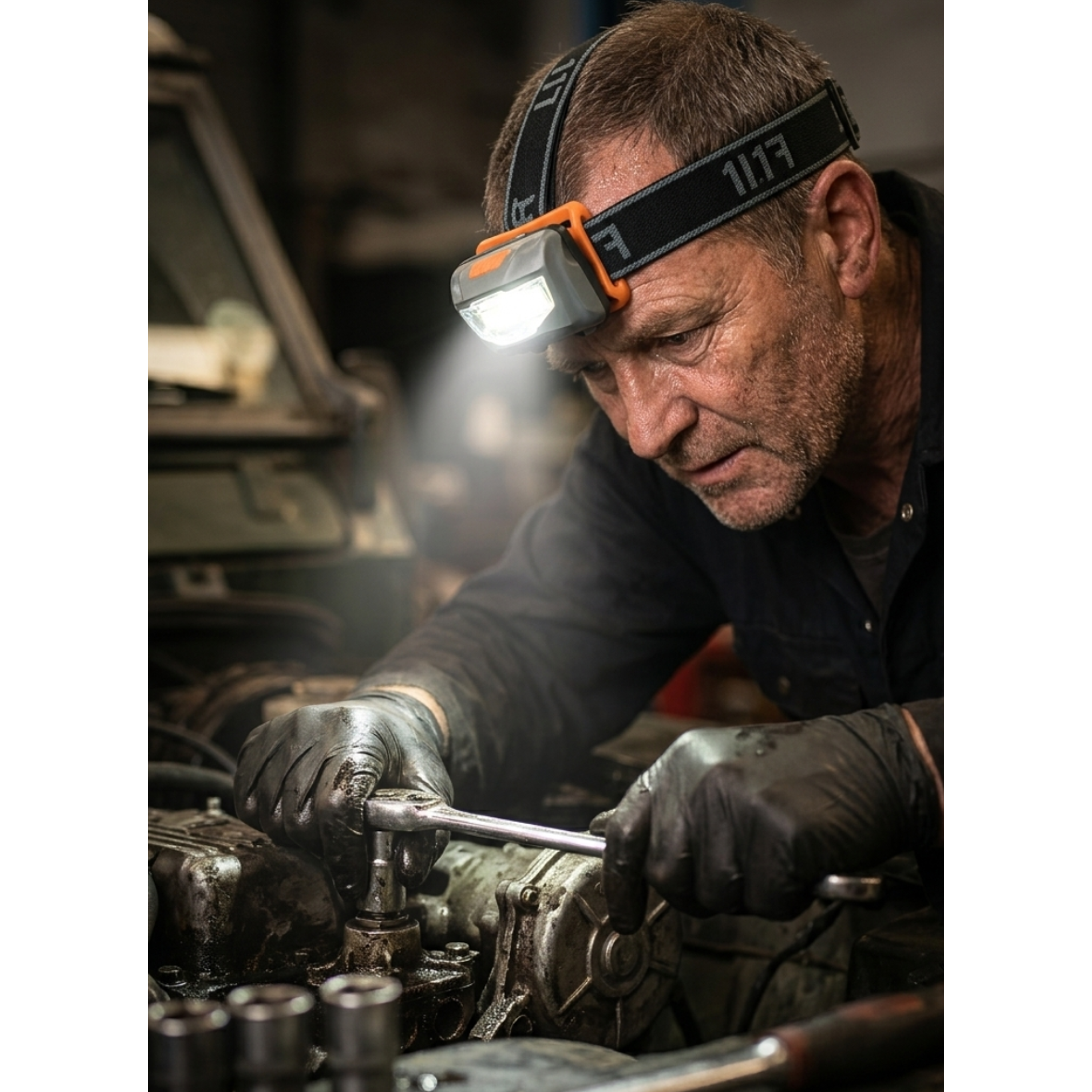 Mini Linterna Frontal Pilas Foco Cabeza  1