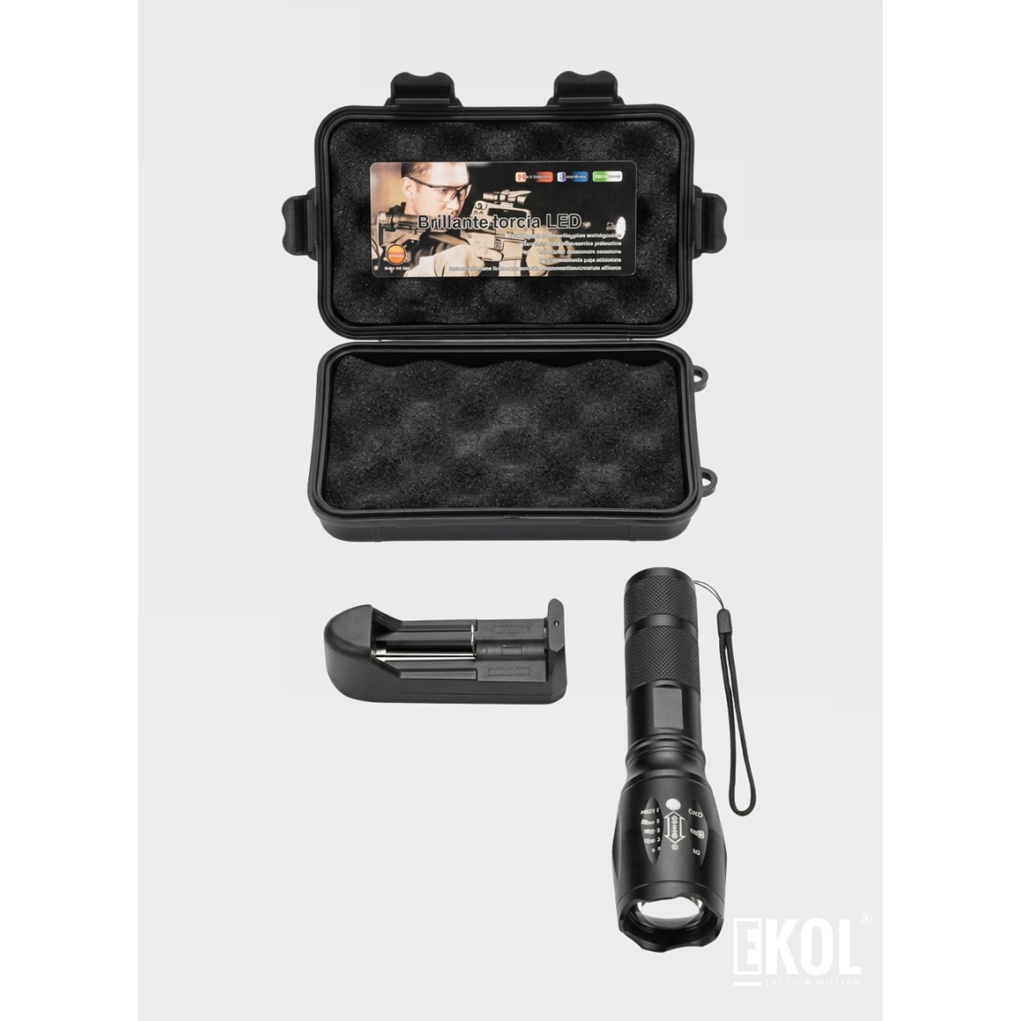 Linterna Led Táctica Recargable Luz Roja 4