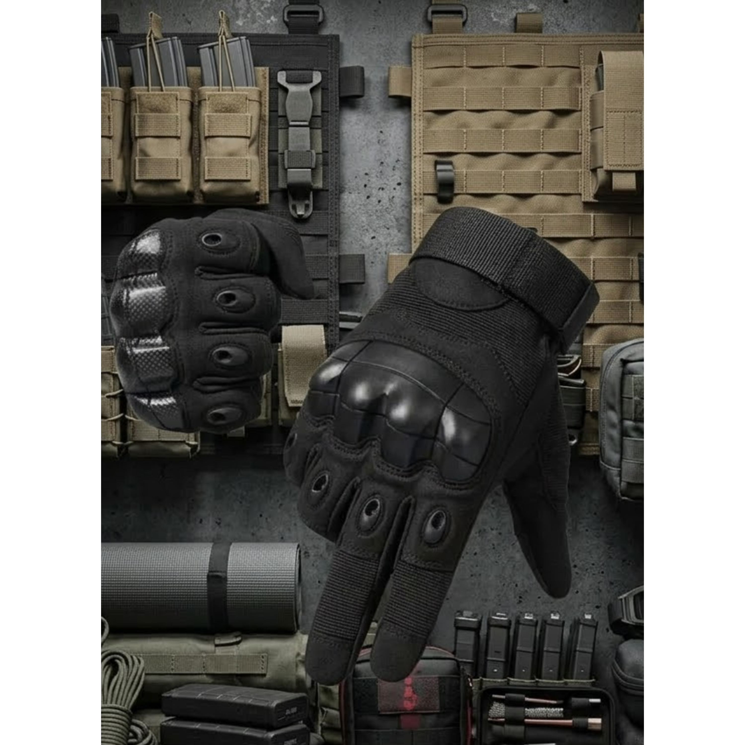 Guante Táctico Moto Outdoor Coyuntura Rígida Goma  1