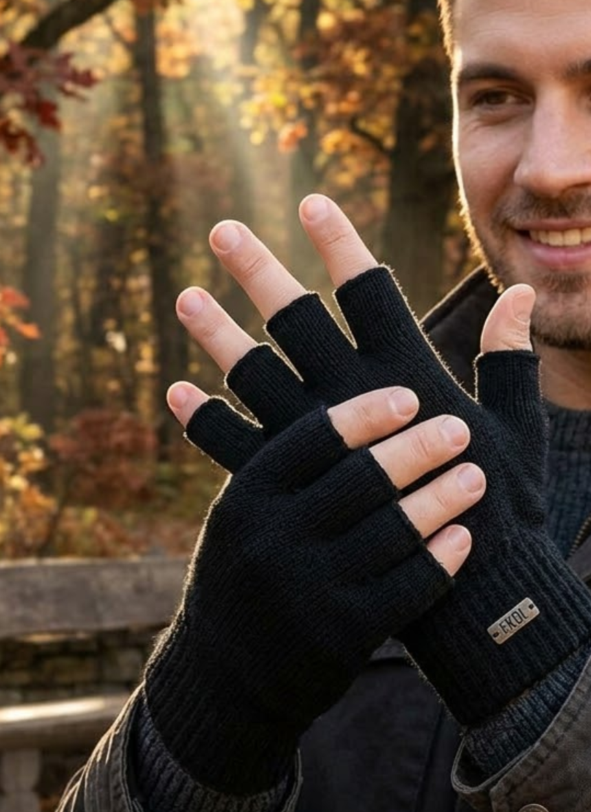 Guante Mitones Lana Térmico Clima Frío Gloves Sin Dedos