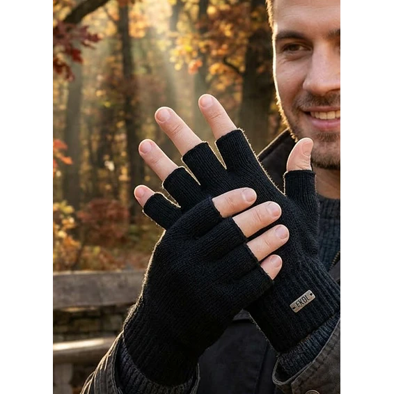 Guante Mitones Lana Térmico Clima Frío Gloves  Sin Dedos 1
