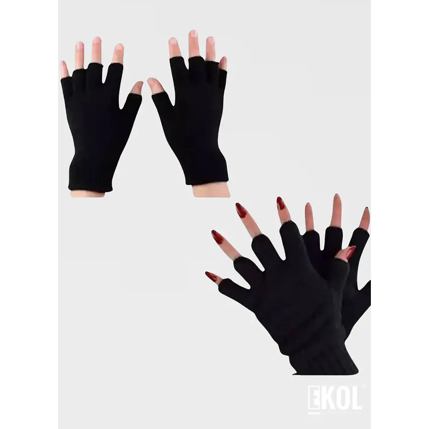 Guante Mitones Lana Térmico Clima Frío Gloves  Sin Dedos 5