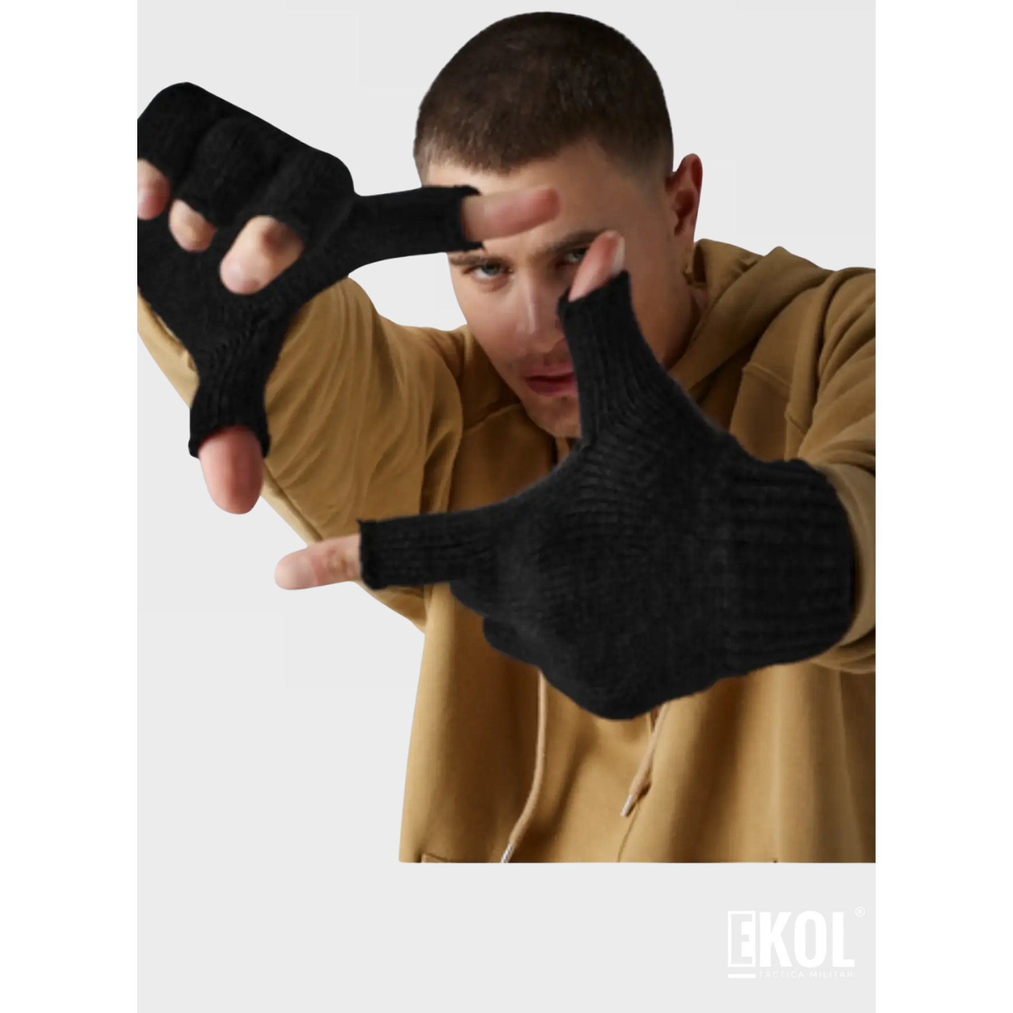 Guante Mitones Lana Térmico Clima Frío Gloves  Sin Dedos 6