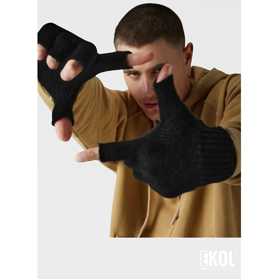 Guante Mitones Lana Térmico Clima Frío Gloves  Sin Dedos 6