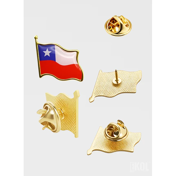 Pack 12 Broches Tipo Piocha Bandera De Chile - Calidad Superior 4