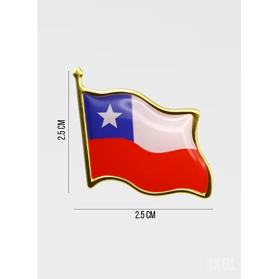 Broche Tipo Piocha Bandera De Chile Por Unidad- Calidad Superior  4