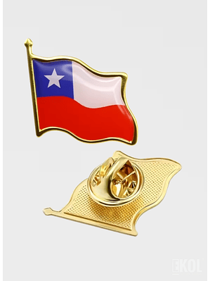 Broche Tipo Piocha Bandera De Chile Por Unidad- Calidad Superior 