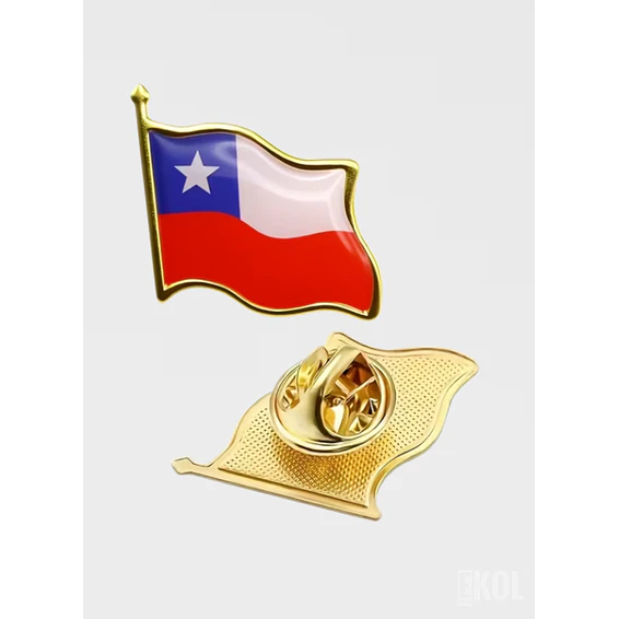 Broche Tipo Piocha Bandera De Chile Por Unidad- Calidad Superior  2