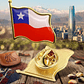 Broche Tipo Piocha Bandera De Chile Por Unidad- Calidad Superior  - Miniatura 1