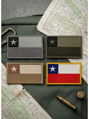 Parche Bandera Chile Velcro 9x5 cm Para Uniforme Táctico Y Mochilas 