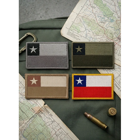Parche Bandera Chile Velcro 9x5 cm Para Uniforme Táctico Y Mochilas  1