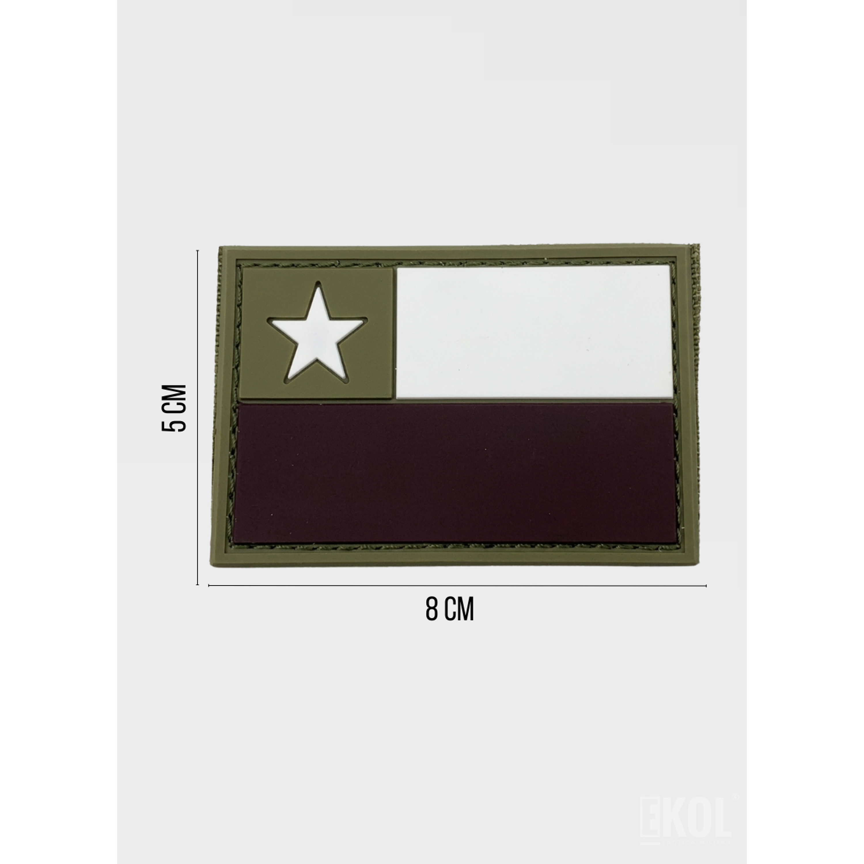Parche Bandera Chile 8x5 cm PVC Goma Velcro Táctico Uniforme 3