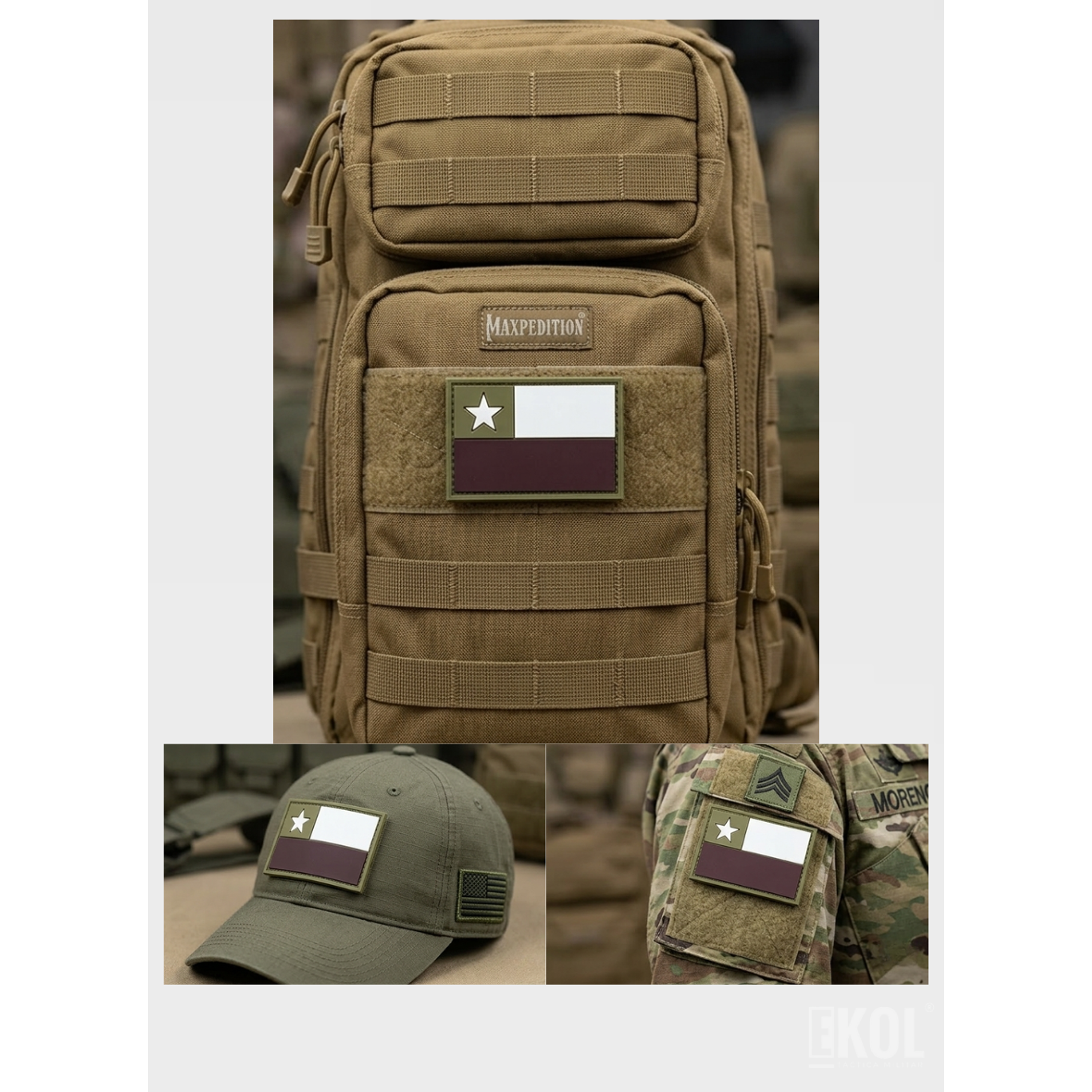 Parche Bandera Chile 8x5 cm PVC Goma Velcro Táctico Uniforme 4