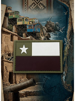 Parche Bandera Chile 8x5 cm PVC Goma Velcro Táctico Uniforme