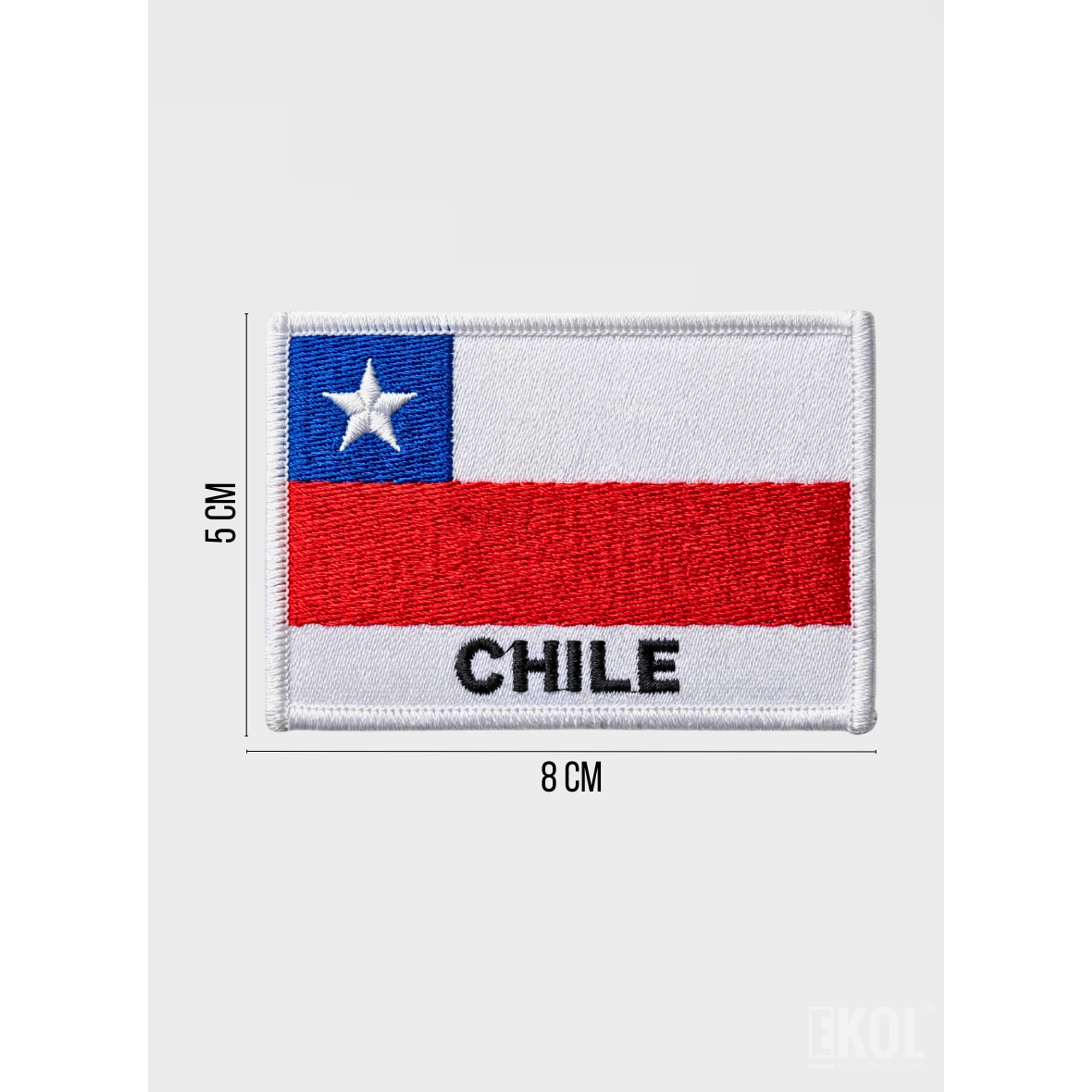 Parche Bordado Bandera Chile 8x5cm Velcro Táctico Velcro 5
