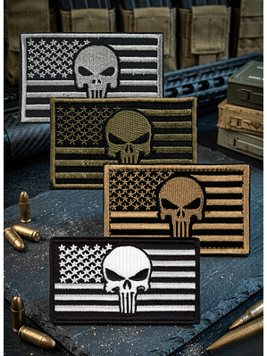 Parche Bandera USA Velcro 8x5 cm Para Uniforme Táctico Y Mochilas