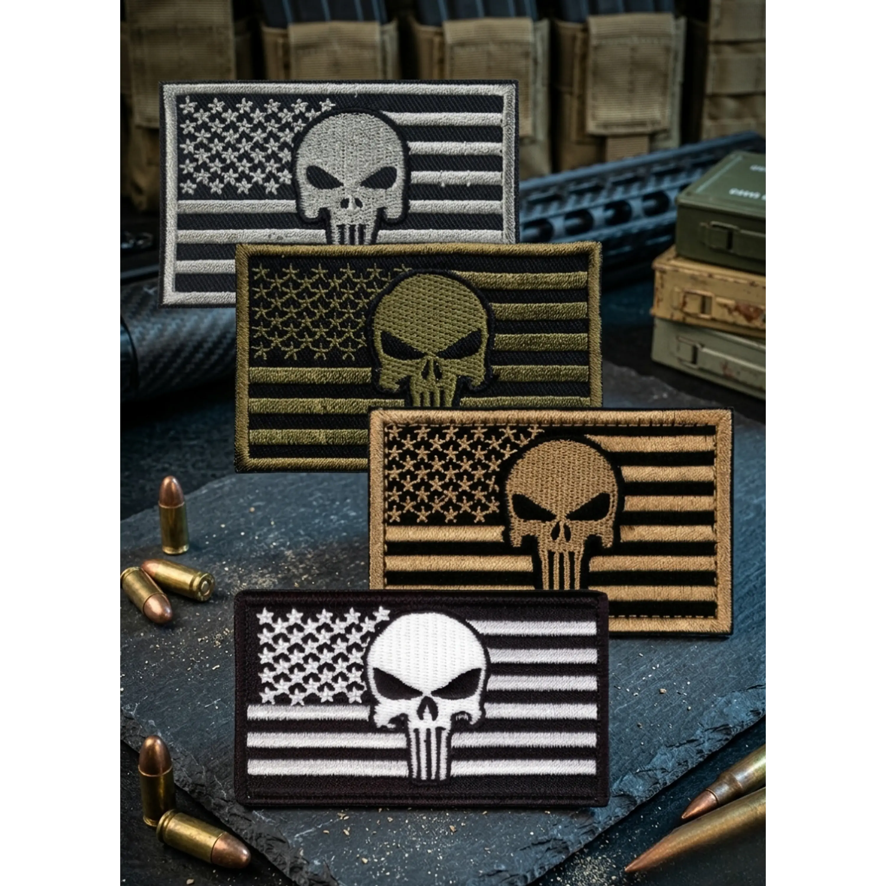 Parche Bandera USA Velcro 8x5 cm Para Uniforme Táctico Y Mochilas 1