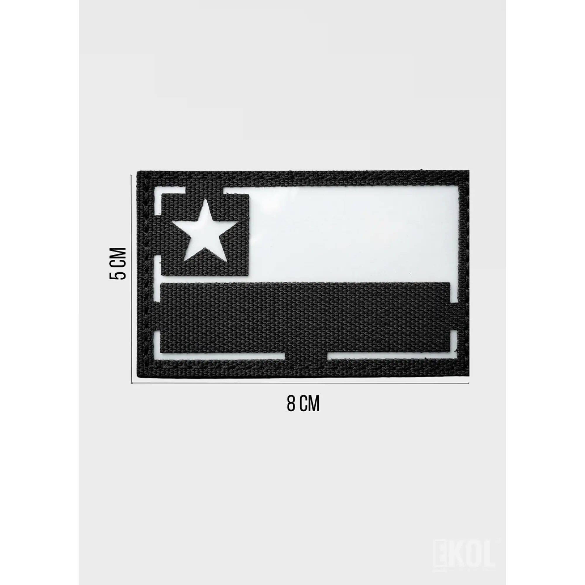 Parche Militar Bandera Chile Reflectante con Velcro - 8x5 cm 4