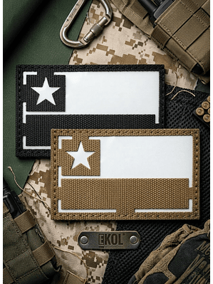 Parche Militar Bandera Chile Reflectante con Velcro - 8x5 cm