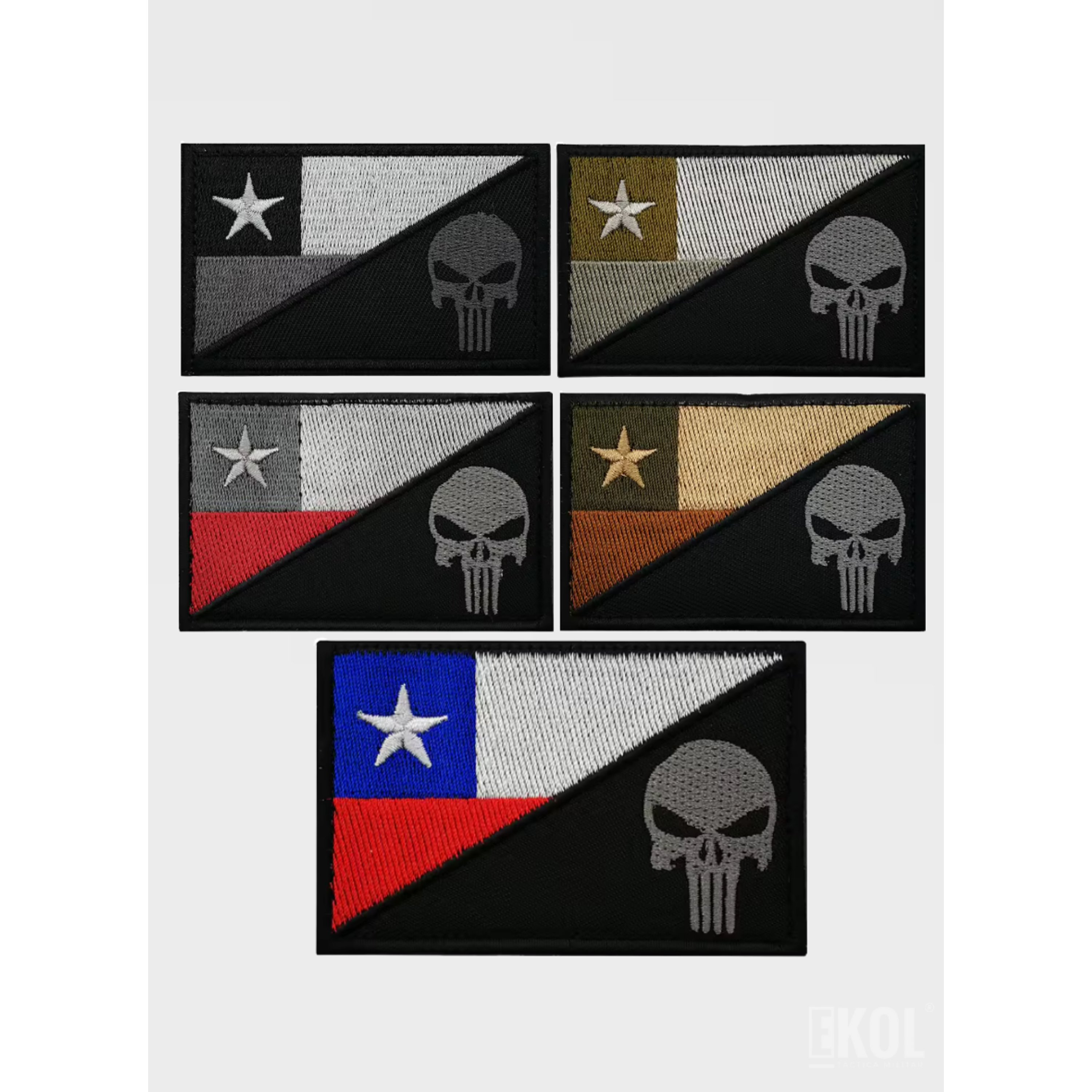 Parche Táctico Chile Calavera 8x5cm - Bordado con Velcro 10