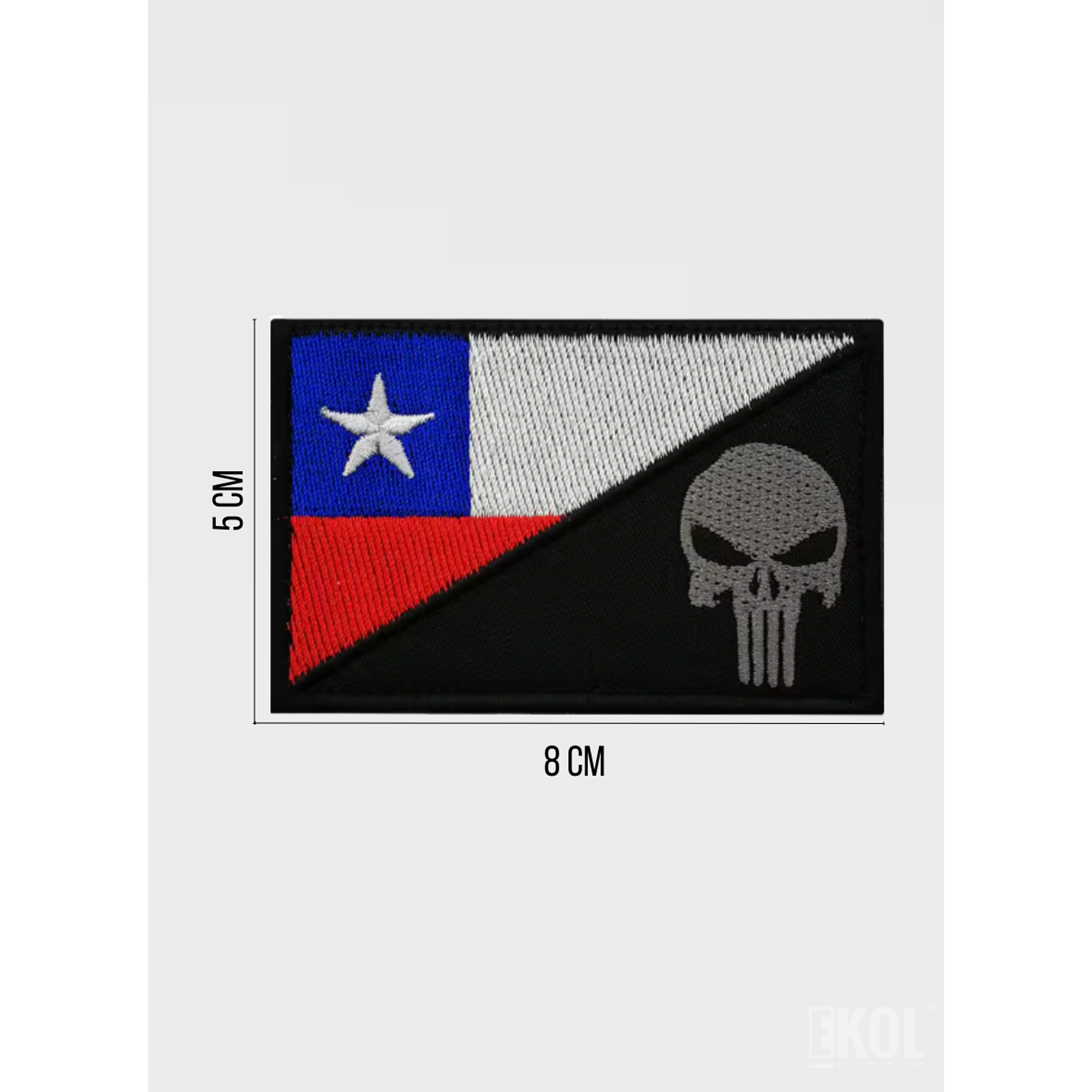 Parche Táctico Chile Calavera 8x5cm - Bordado con Velcro 9