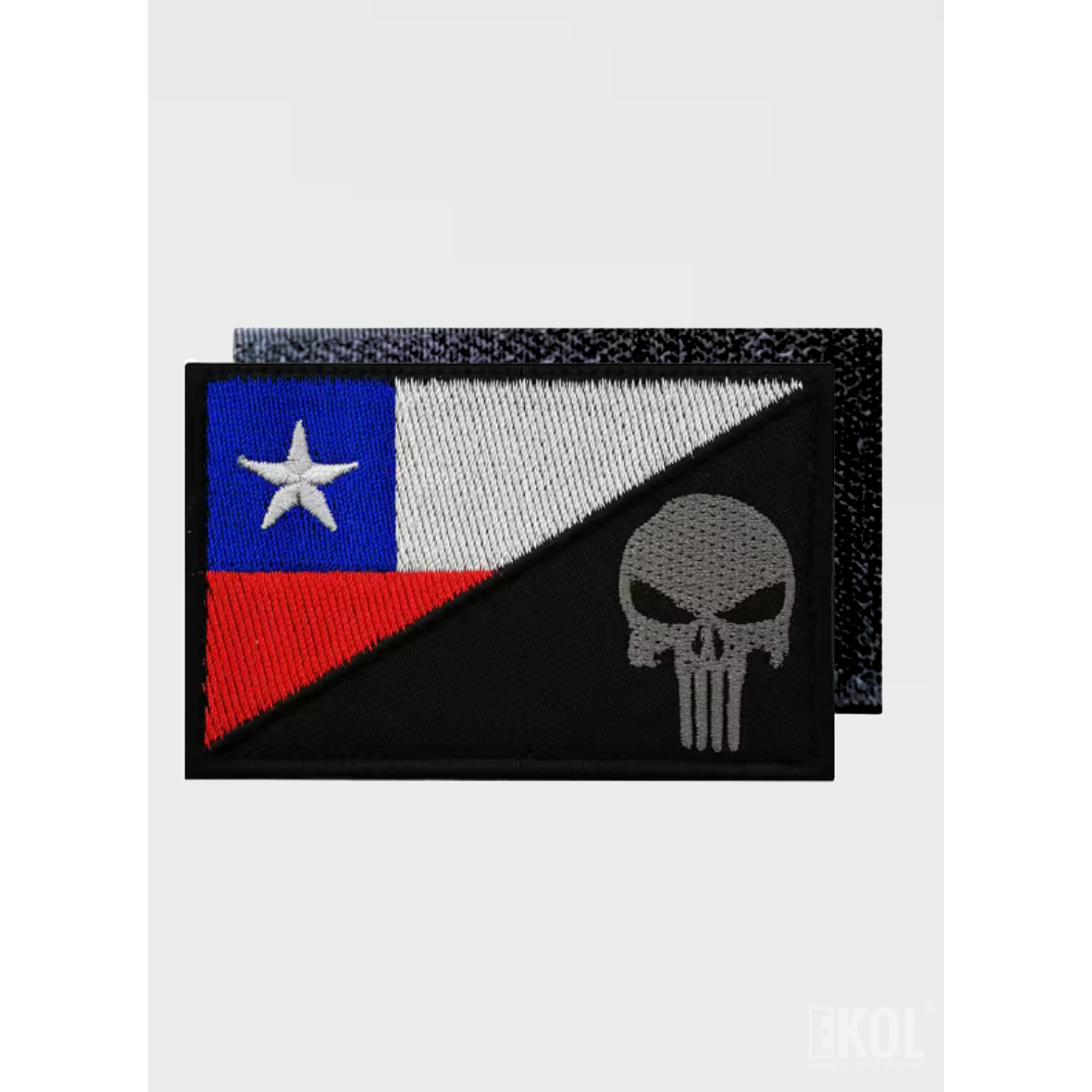 Parche Táctico Chile Calavera 8x5cm - Bordado con Velcro 8