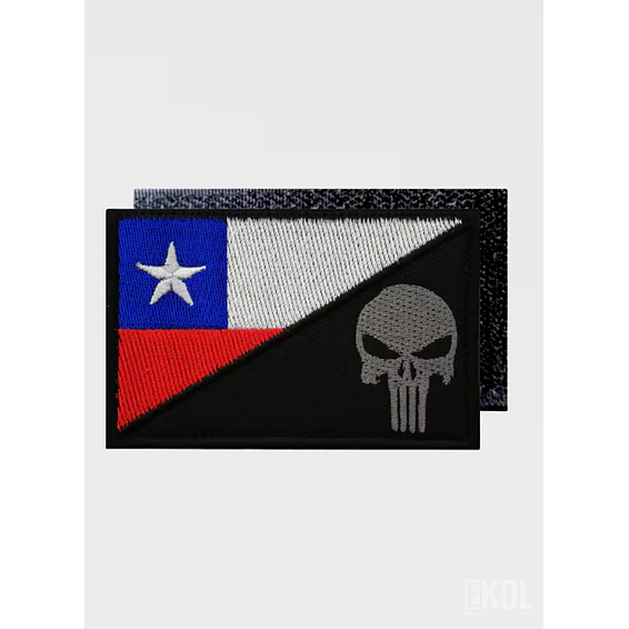 Parche Táctico Chile Calavera 8x5cm - Bordado con Velcro 8