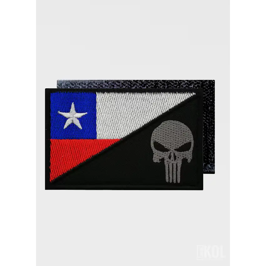 Parche Táctico Chile Calavera 8x5cm - Bordado con Velcro 8